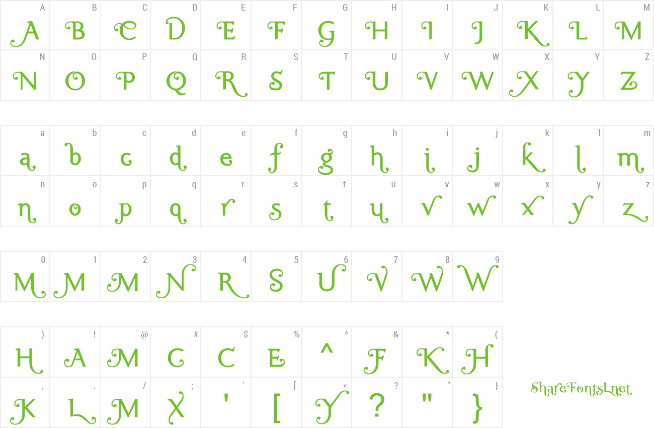 Font Ela Swashes Plain preview